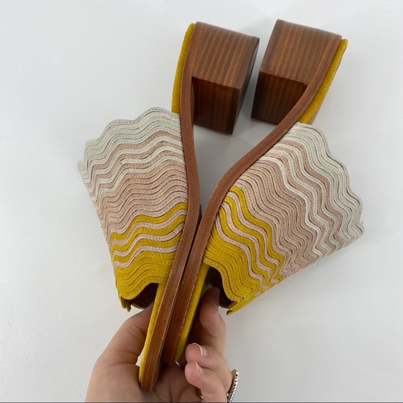 Frye yellow pink retro suede wave miles NEW - Picture 6 of 9